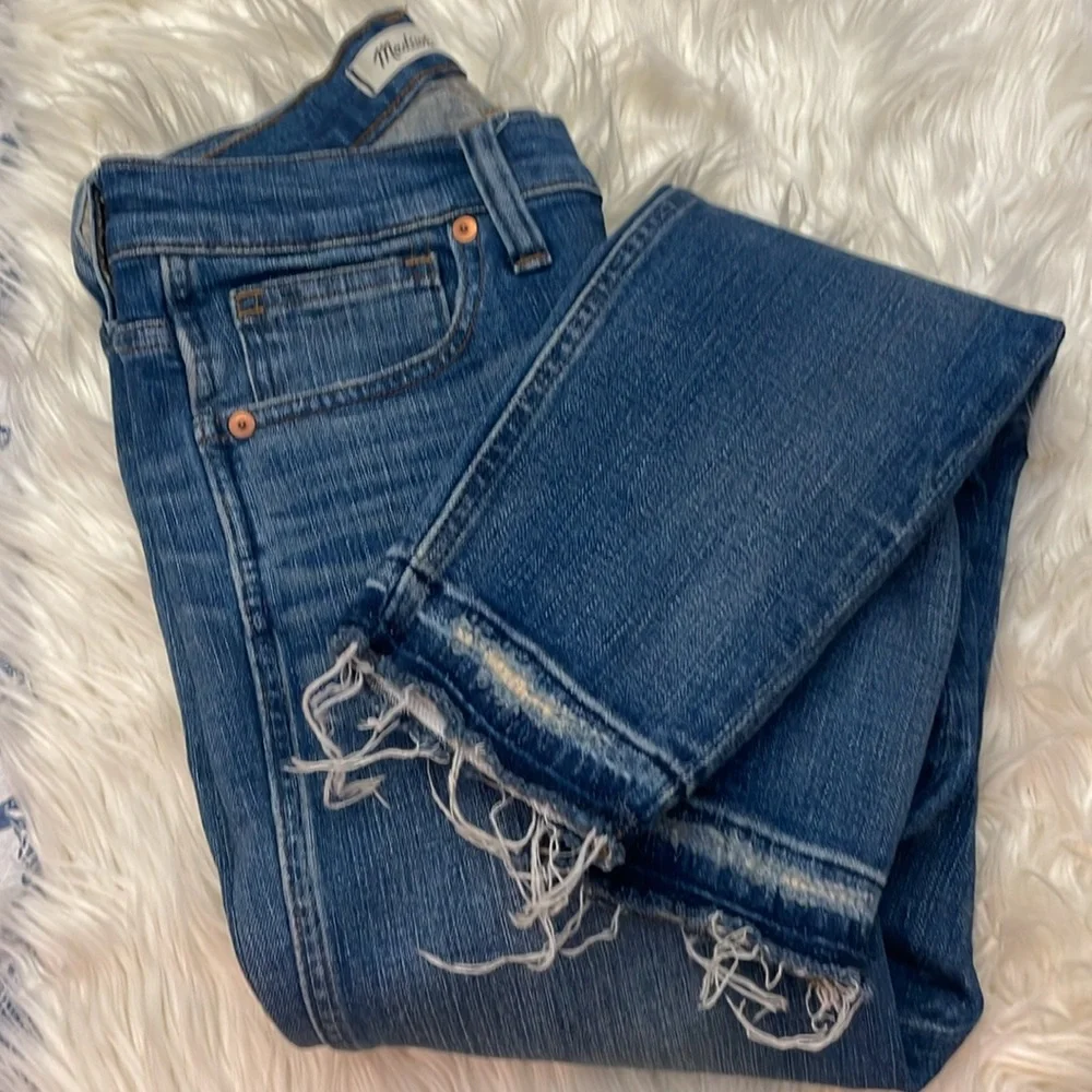 MADEWELL RAW HEM DISTRESSED 9” High-Rise Skinny Jean Size 27 - Picture 6 of 10